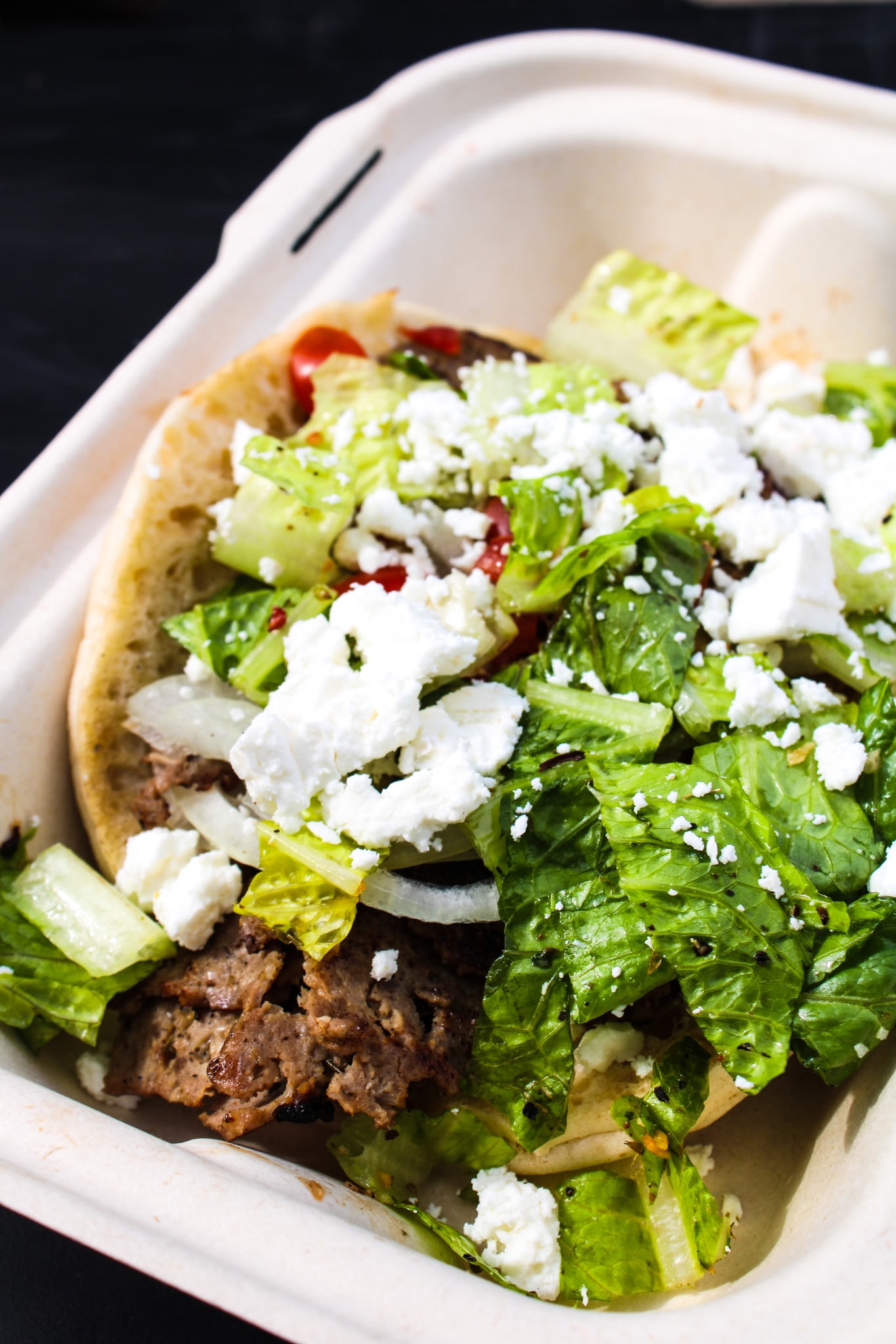 Greek pita wrap with fresh toppings